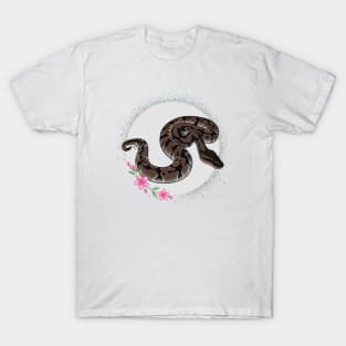 Axanthic Ball Python Floral Theme T-Shirt